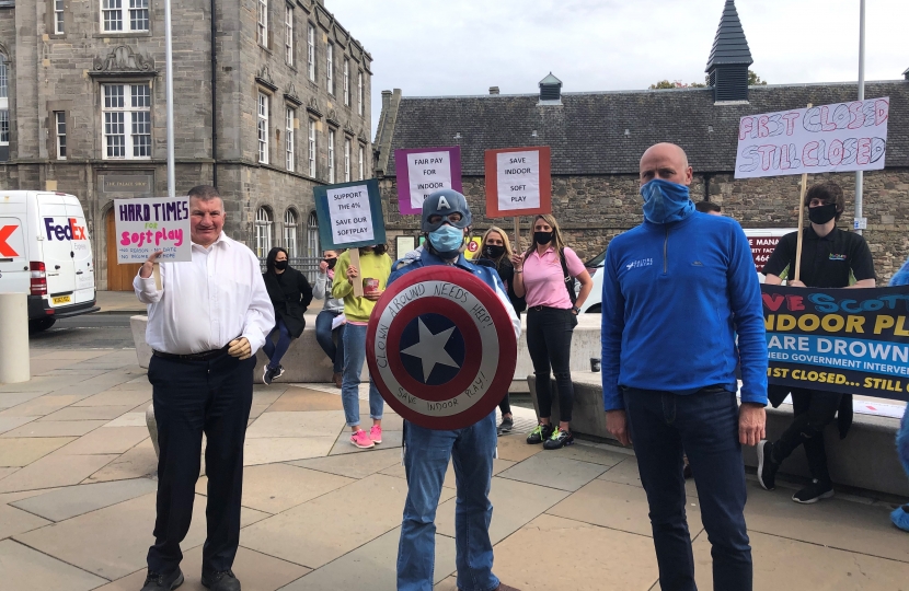 Jeremy Balfour MSP with Craig Meikle and Captain America
