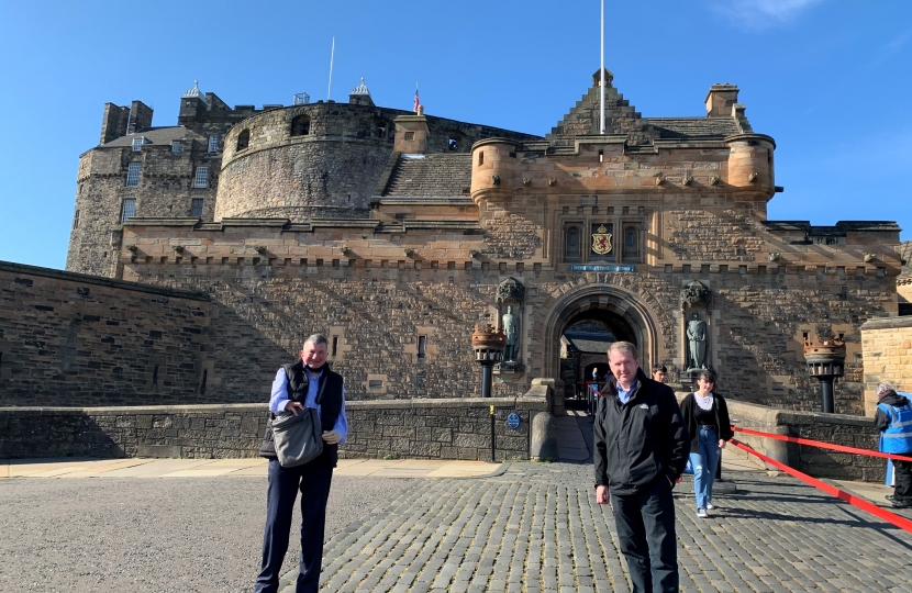 Jeremy Balfour MSP outside Edinburgh Castle