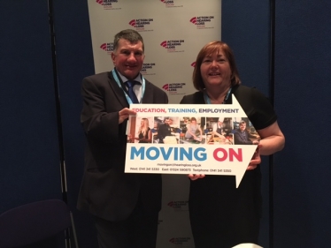 Jeremy with Action on Hearing Loss Scotland’s Head of Services, Teri Devine,
